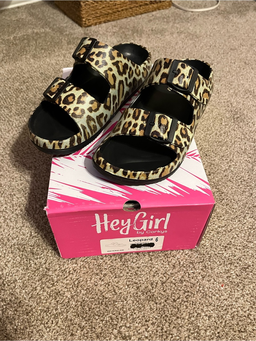 HeyGirl by Corky’s Waterslide- Leopard Print Slides